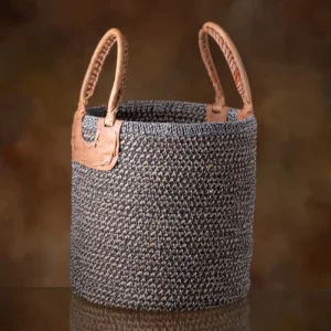 Natural Black Basket in Jute #4