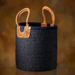 Natural Black Basket in Jute #3